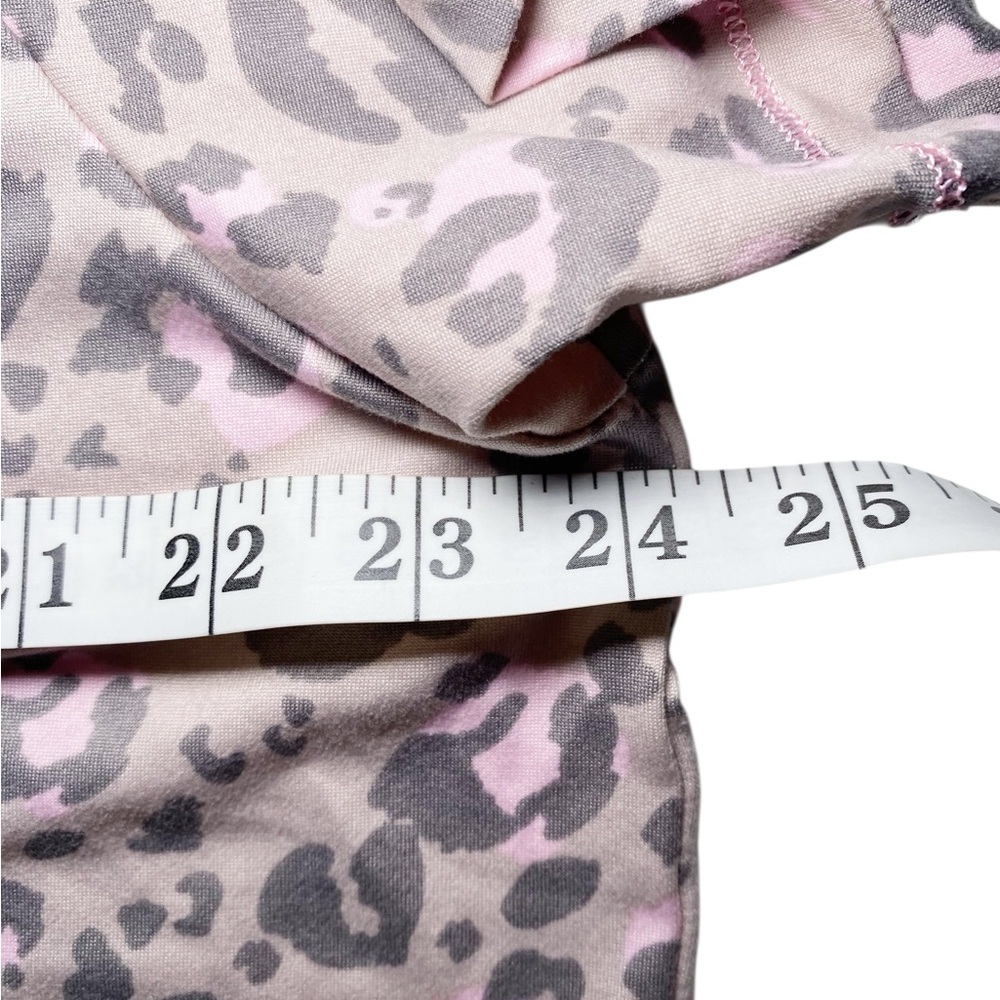 Cuddl Duds Pink and Tan Leopard Button Down Pajama Top - Picture 9 of 12